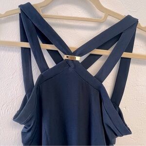 Cache Navy Halter Top Size S